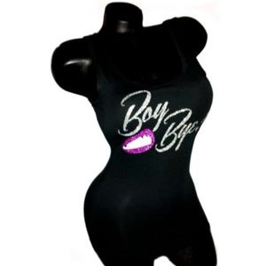 Boy Bye! Black Fitted Jersey Spandex Tank .